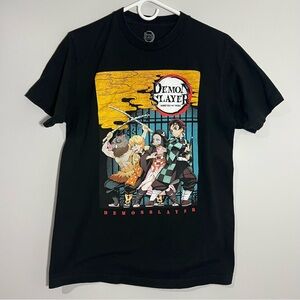 Demon Slayer Tanjiro Nezuko Anime Black Short Sleeve T-Shirt Mens Medium